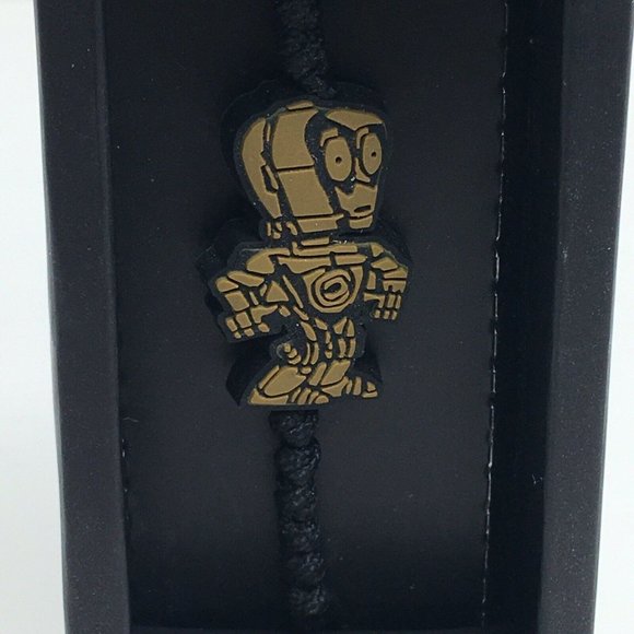 Star Wars C-3PO Bracelet Adjustable Bioworld Disney Lucas Films Black Cord New - Picture 3 of 12